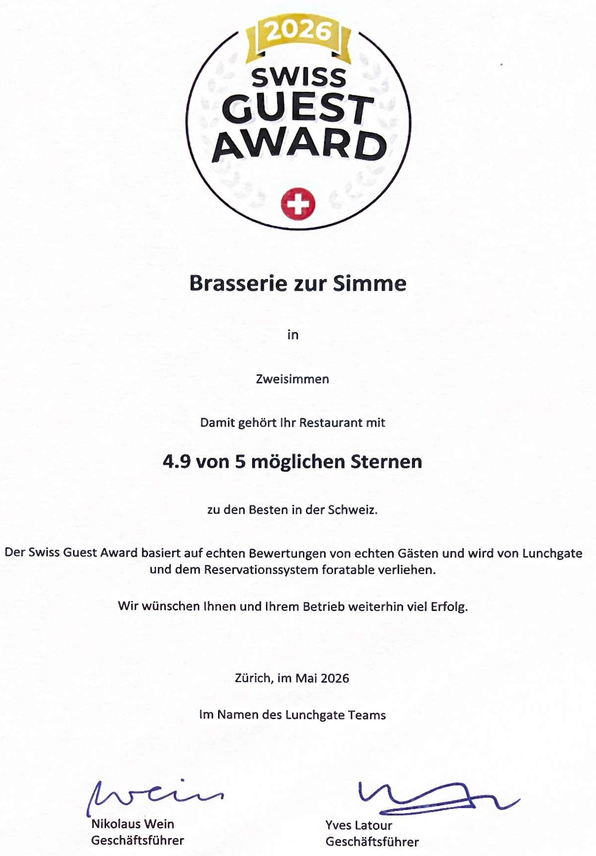 Swiss Location Award